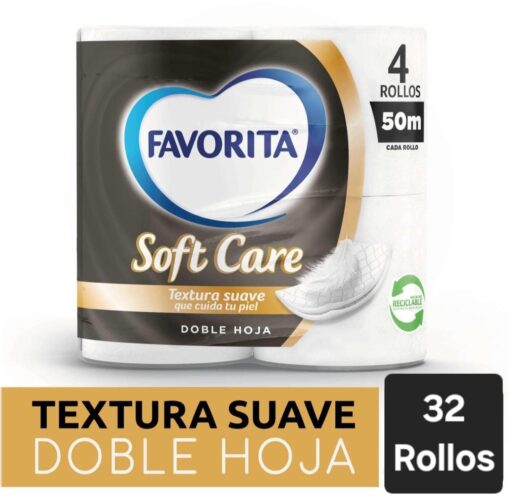 Papel Higiénico Favorita Soft Care 32 Rollos 50 Metros